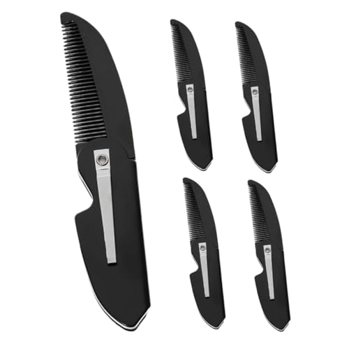 Beatifufu 5 Stück Teiliges Faltbares Kompakt und Leicht aus Robustem Kunststoff für Herren Kleine Taschen-bart Schnurrbartkämme zur Vielseitigen Haar Bartpflege Unterwegs von Beatifufu