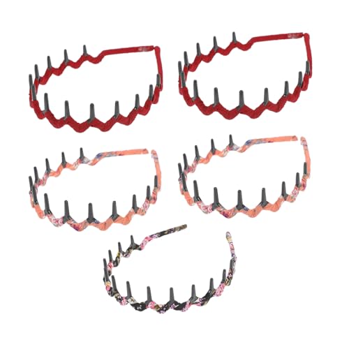 Beatifufu 5 Stück Teiliges Haarband aus Kunststoff mit Haifischzähnen und Leopardenmuster Unisex Haarschmuck für Männer und Vielseitig Einsetzbar zum Waschen und Schminken Zufällige Farbe von Beatifufu