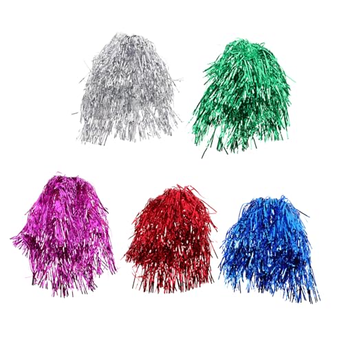 Beatifufu 5 Stück Teiliges Lametta Perückenset Bunt Funkelnd Vielseitig für Karneval Cosplay Festival Party Cheerleading Roleplay Damen und Herren von Beatifufu
