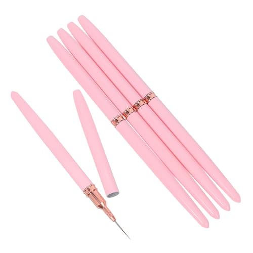 Beatifufu 5 Stück Teiliges Nail Art Pinsel Set mit Feinen Strichen und Detailpinseln Ergonomisch für Komfortables Malen und Präzises Nageldesign Inklusive Gel-polish Liner Stiften für von Beatifufu