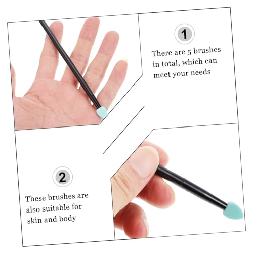 Beatifufu 5 Stück Teiliges Silikon Augen make up Waschbare Lidschatten pinsel für Glitter und Creme Lidschatten Praktische Schminkwerkzeuge Geeignet für Hauttypen Sanft zu Sensibler Haut von Beatifufu