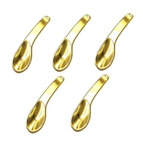 Beatifufu 5 Stück Teiliges Zinklegierung Kosmetik Löffel Gold Multifunktional Extract Tool für Augencreme Gesichtscreme und Leicht für Präzises Auftragen und Mischungen von Beatifufu