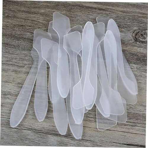 Beatifufu 50 Stück Kosmetikspatel aus Transparentem Kunststoff Makeup Spatula Tool für Cremes Masken und Lotionen Hygienischer Gesichtscreme Löffel für Präzises Auftragen und Dosieren von Beatifufu