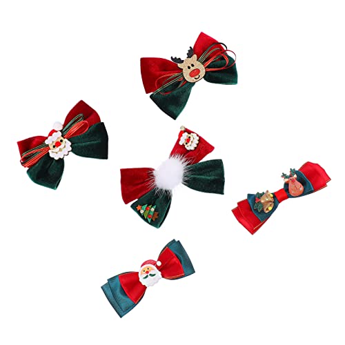 Beatifufu 5er Weihnachts-haarspangen Satz Mit Schleife Für Mädchen Kinder Haarschmuck Für Weihnachtsfeiern von Beatifufu