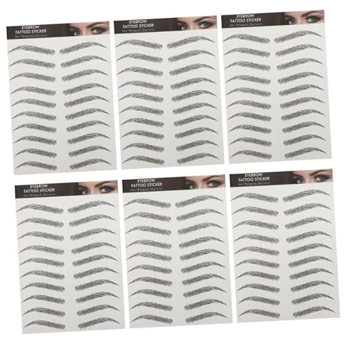 Beatifufu 6 Blätter Fake Eyebrow Stickers Wasserfest Temporäre Brow Tattoos für Frauen und Anfänger Wiederverwendbare Augenbrauenaufkleber für Volle Natürliche Augenbrauen bei Spärlichem von Beatifufu