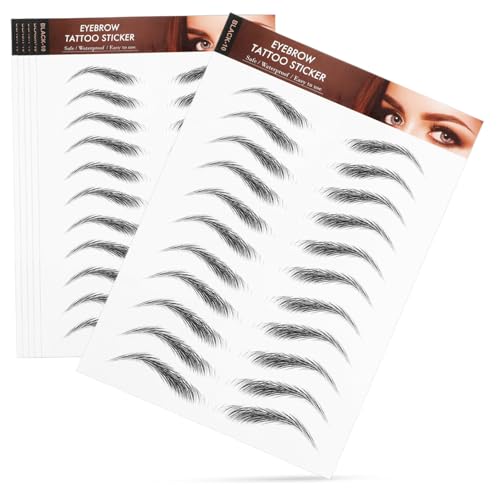 Beatifufu 6 Blätter Wasserfeste Augenbrauen Tattoos Vorgeformte Transfer Sticker Schnelle Anwendung Symmetrische Fake Eyebrow Aufkleber Für Frauen Einfaches Entfernen Und Langanhaltendes von Beatifufu
