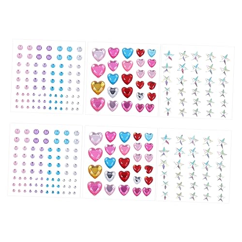 Beatifufu 6er-pack Make-up-aufkleber Mit Gesichtsjuwelen – Strass-aufkleber Für Festivalpartys von Beatifufu