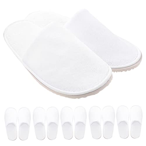 Beatifufu 6 Paare Gästehausschuhe Rutschfest Weiche Spa Hausschuhe für Damen Herren Hotelurlaub Reise Dicke Fleece Sohle Komfortabel Leicht von Beatifufu