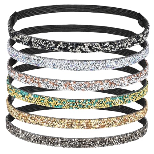 Beatifufu 6stücke Glitzernde Haarbänder Für Damen Elastische Stirnbänder Mit Strasssteinen Für Partys Festivals Und Besondere Anlässe von Beatifufu
