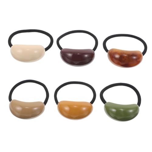Beatifufu 6 Stück Elastische Haargummis Metall Schonend für Haare Geometrisches Design Strapazierfähig und Dehnbar Bunte Ponytail Halter für Damen und Mädchen Minimalistisches Accessoire von Beatifufu