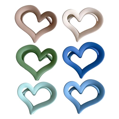 Beatifufu 6 Stück Herzförmige Haarklammern aus Acryl Mattiert Mittlere Haarkralle Für Frauen Dünnes und Dickes Haar Modische Minimalistische Haarspangen Clips In Verschiedenen Farben Beatifufu 6 Stück Herzförmige Haarklammern aus Acryl Mattiert Mittlere Haarkralle Für Frauen Dünnes und Dickes Haar Modische Minimalistische Haarspangen Clips In Verschiedenen Farben von Beatifufu