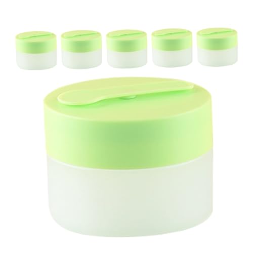 Beatifufu 6 Stück Kunststoff Cremedosen mit Schraubverschluss und Austauschbarem Inneneinsatz Wiederbefüllbare Runde Kosmetikbehälter mit Magnetischem Löffel als Aufbewahrung für von Beatifufu