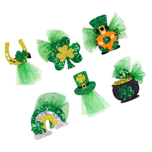 Beatifufu 6 Party-haarspangen Kleeblatt-haarspangen Kopfbedeckungen Haar-accessoires Für Mädchen Kinder Feiertage Spiele Dekorationen von Beatifufu