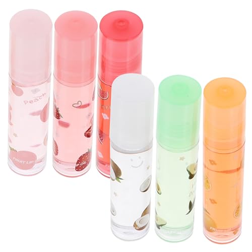 Beatifufu 6 Stück Teiliges Fruchtiger Transparenter Lipgloss Feuchtigkeitsspendender Schützender Lippenbalsam Leichte Pflege gegen Trockene Rissige Lippen Tragbar und Angenehm für Damen und von Beatifufu