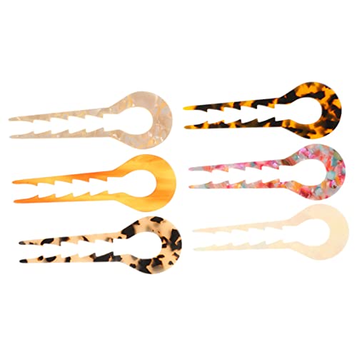 Beatifufu 6 Stück Teiliges Haarschmuck Acetat Förmige Haarstäbe für Frauen Langlebige Haarnadeln zur Sicheren Fixierung von Duttfrisuren Eleganter Haarschmuck für Alltag und Hochzeit von Beatifufu