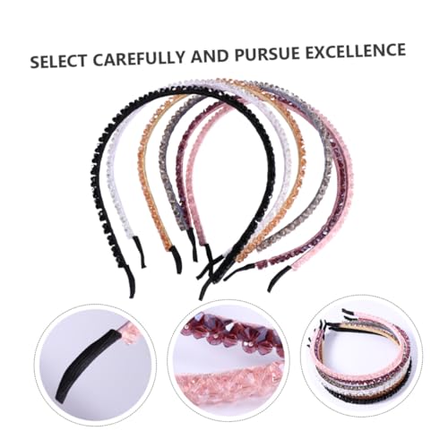 Beatifufu 6 Stück Teiliges Kristall haarband Handgestrickt mit Perlen Bunte Haarschmuck für Mädchen Vielseitig für Alltag Hochzeit Party und Strand Sicherer Eleganter Haarreif von Beatifufu