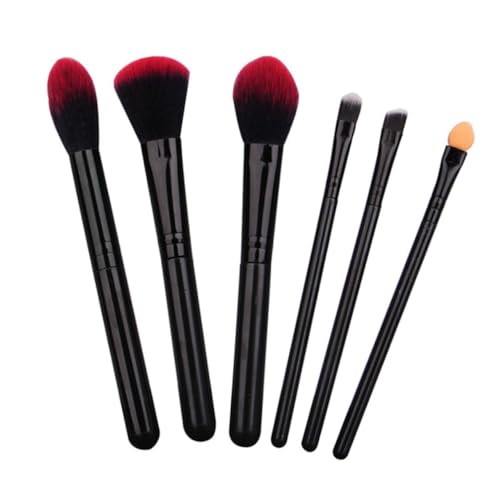 Beatifufu 6 Stück Teiliges Make up Pinsel Rot Weiche Synthetische Borsten Kompakt und Tragbar Geeignet für Losen Puder und Lidschatten für Professionelle und Private Anwendung von Beatifufu