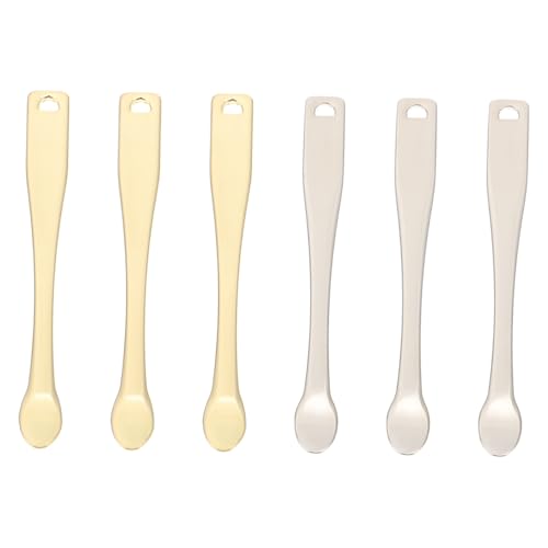 Beatifufu 6 Stück Teiliges Metall Kosmetikspatel für Gesichtspflege Glatte Oberfläche Praktische Creme Löffel für Lotion Maske Handcreme Gleichmäßiges Auftragen Sichere Anwendung Silber und von Beatifufu