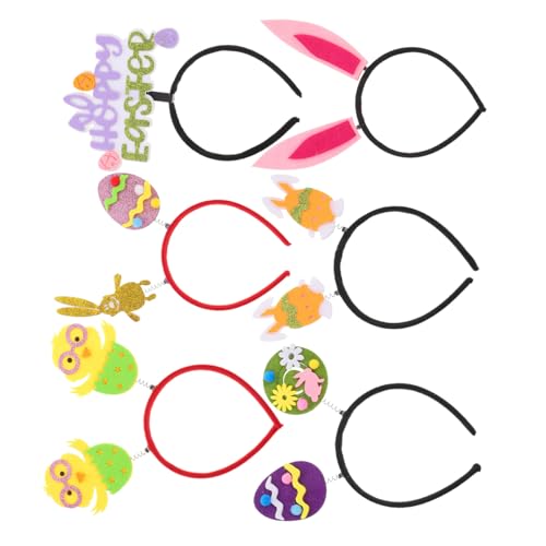 Beatifufu 6 Stück Teiliges Ostern Cartoon Haarschmuck für Wiederverwendbares Stirnband für Kostümpartys Bunte Hasenohren und Eier Designs für Feiern und Festivals von Beatifufu