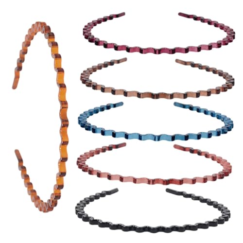 Beatifufu 6 Stück Teiliges Resin Kunst Haarreif Wellenförmiges Stirnband für Damen Alltag Bad Gesichtspflege Modisch Bruchsicher Mixfarben von Beatifufu