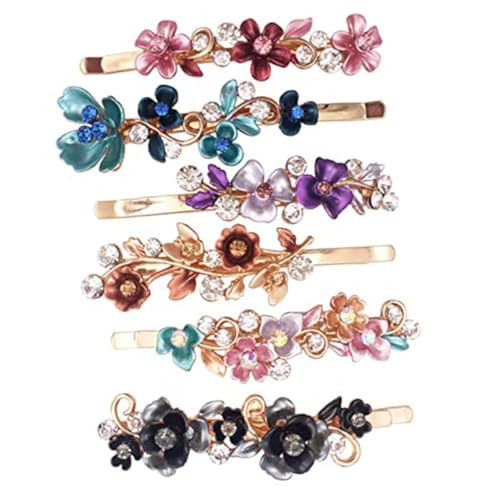 Beatifufu 6 Stück Teiliges Vintage Metall Haarklammern mit Blumen Design Stabile Haarklammer für Frauen und Mädchen Dekorativer Haarschmuck für Hochzeit Party und Alltag Langlebig und von Beatifufu
