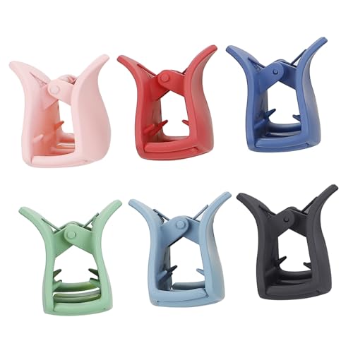 Beatifufu 6 Stück Unregelmäßige Haarklammern mit Rutschfestem Griff Kleine Haarklauenclips für Damen und Mädchen Schonend zu Haar für Alltag Kochen und Gesichtsreinigung von Beatifufu