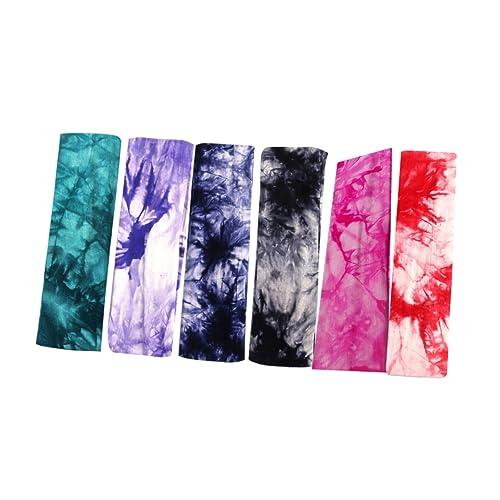 Beatifufu 6stücke Teiliges Elastischer Schweißabsorbierender Yoga-haarbänder Mit Einzigartigem Tie-dye-design Für Sport Und Leuchtenden Farben Für Look von Beatifufu