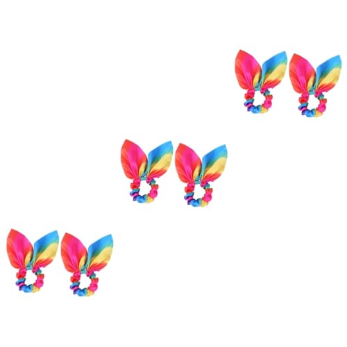 Beatifufu 6stücke Regenbogen Haargummis Mit Hasenohren Elastische Haarbinder Mit Quasten Stylisches Haaraccessoire Für Mädchen Und Für Alltag Und Besondere Anlässe von Beatifufu