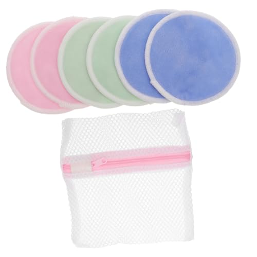 Beatifufu 7stücke Bambusfaser-pads Wiederverwendbare Make-up-entferner-pads Gesichtspuff Für Hautpflege Farben Blau Grün Mit Aufbewahrungstasche Waschbar Und Leicht Zu Tragen von Beatifufu