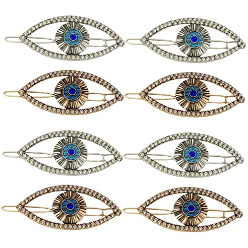 Beatifufu 8stücke Türkische Evil Eye Haarspangen Mit Strass Vintage Haarklammern Für Frauen Haaraccessoires Für Besondere Anlässe Und Alltag Antikgold Und Antiksilber von Beatifufu