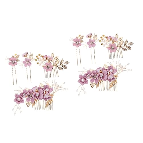 Beatifufu 8 Stk Kopfbedeckung haarblume haarschmuck hair jewellery brauthaatschmuck Styling-Haarspangen Haarnadel Haarklammer Tiara Hochzeit Haarkamm Hochzeitskopfschmuck Legierung Violett von Beatifufu