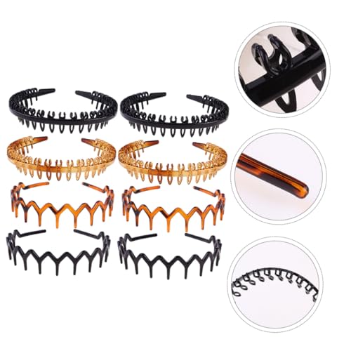 Beatifufu 8 Stück Rutsch Haarreifen Teiliges aus Kunststoff Retro Haarschmuck für Damen und Mädchen Vielseitig Einsetzbar für Alltag Make Up und Shopping Einfache und Praktische von Beatifufu