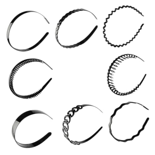 Beatifufu 8 Stück Teiliges Rutsch Haarschmuck mit Kunststoff Zähnen Robustes Acryl Stirnband für Make Up Sport und Alltag Vielseitiges Einfaches Design für Damen und Herren von Beatifufu