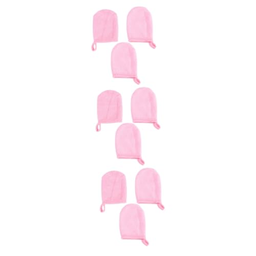 Beatifufu 9 Stk Handschuhe zum Abschminken Bilden wiederverwendbare Gesichtspads Puff make up remover pads abschminken pads fäustel handtuch Reinigungspads Gesichtsreinigungshandschuhe Rosa von Beatifufu