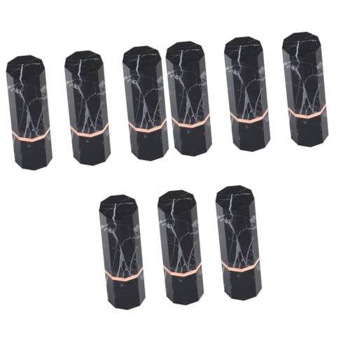 Beatifufu 9stücke Marbling Lippenstift Röhren Leere Kosmetik Behälter Für Frauen Stilvolle Und Kreative Lippenstift Verpackung Mini Flächige Röhren Schwarz Für Unterwegs von Beatifufu