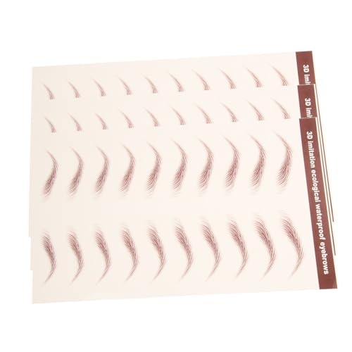 Beatifufu 3blätter Augenbrauen Aufkleber Braun Wasserfest Simulation Augenbrauen Make-up Transfer Kit Sticker Für Formgebung Zubehör von Beatifufu