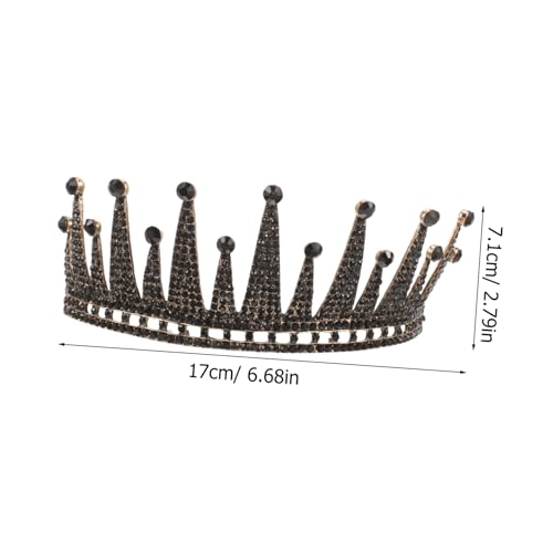 Beatifufu Barock Schwarze Brautkrone mit Strasssteinen Legierung Haarschmuck für Hochzeit Halloween Festliche Anlässe Tiara für Braut Brautjungfer Party Cosplay von Beatifufu