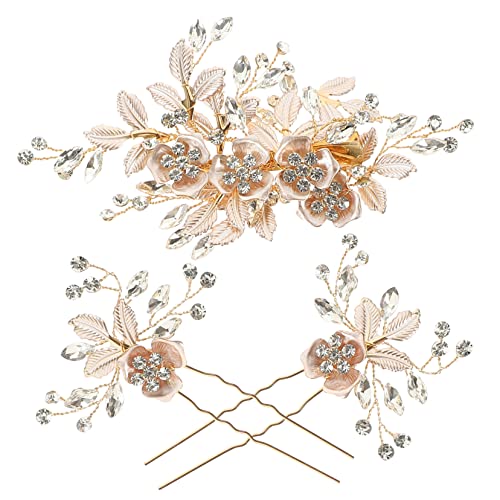 Beatifufu Blumen Haarschmuck Damen Haarspangen Mit Strass Kopfschmuck Für Hochzeit Haar-accessoires Für Brautjungfern Hochzeit Haarspange Aus Kristall von Beatifufu