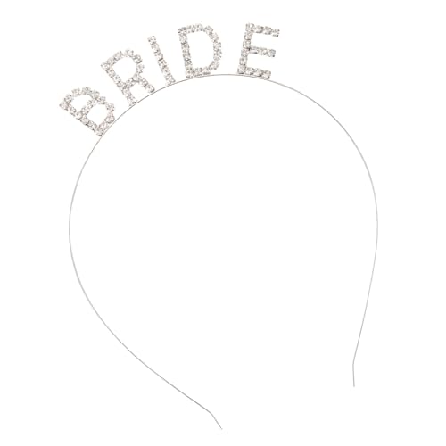 Beatifufu Braut Haarreif mit Kristallbesatz und Strass Buchstaben Stilvolles Stirnband für Hochzeit Junggesellinnenabschied und Brautjungfern Silbernes Braut Accessoire Modisch und Glamourös von Beatifufu