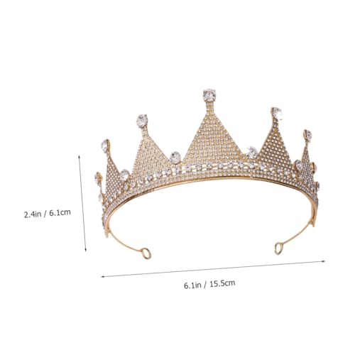 Beatifufu Braut Tiara Krone Haarschmuck Gold Rainbow Haarreif für Hochzeit Geburtstag Party Damen Zubehör von Beatifufu
