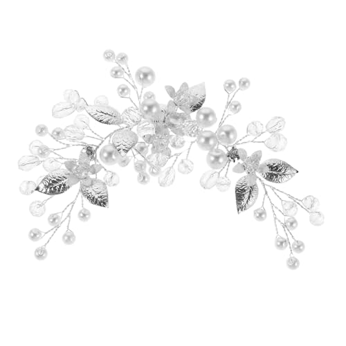 Beatifufu Braut-haarband mit Blumen und Strasssteinen Silbernes Haarschmuck-accessoire für Frauen Festliches Kopfschmuck für Hochzeit Prom und Formelle Anlässe von Beatifufu