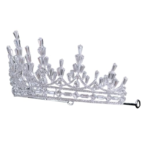 Beatifufu Brautkrone mit Funkelnden Strasssteinen Leichtes Damen Haarreif Silberfarbene Tiara für Hochzeit und Festliche Anlässe Bequemer Haarschmuck für Braut und Brautjungfern von Beatifufu