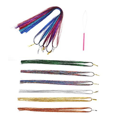 Beatifufu 1satz Bunte Haarsträhnen Haarverlängerungen Gerade Synthetisches Haarteil Mit Farben Und Häkelnadel Für -looks Und Highlights Beatifufu 1satz Bunte Haarsträhnen Haarverlängerungen Gerade Synthetisches Haarteil Mit Farben Und Häkelnadel Für -looks Und Highlights von Beatifufu
