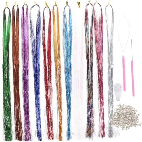 Beatifufu Buntes Hair Tinsel Farben mit Silikon buckles und Häkelnadel Glitzernde Haarverlängerungen für Mädchen und Damen für Flechtfrisuren Party Hochzeits haarschmuck Beatifufu Buntes Hair Tinsel Farben mit Silikon buckles und Häkelnadel Glitzernde Haarverlängerungen für Mädchen und Damen für Flechtfrisuren Party Hochzeits haarschmuck von Beatifufu