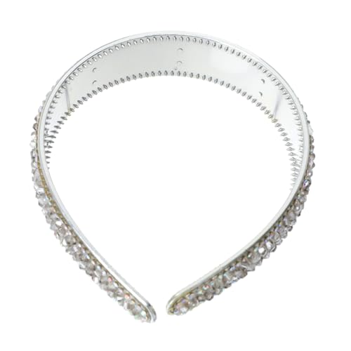 Beatifufu Chic Breites Haarband mit Kristallperlen Stilvolles Damen Haar accessoire Leichtes Bequemes Stirnband für Alltag Party und Festliche Anlässe Modisches Haarschmuck in Hellgrau von Beatifufu