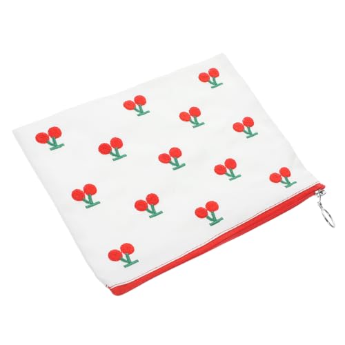 Beatifufu Reißverschlusstasche Für Make-up Kleine Tasche Mit Kirschmuster Organizer-Tasche Für Reisen Aufbewahrungstasche Mit Reißverschluss Für Damen Tragbare Kosmetiktasche Für Schmuck Und von Beatifufu