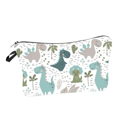 Beatifufu Damen Kosmetiktasche Dinosaurier Motiv Tragbare Make up Tasche Reise Kulturbeutel Leicht Polyester Großes Fassungsvermögen Für Outdoor Camping Badezimmer Organizer von Beatifufu