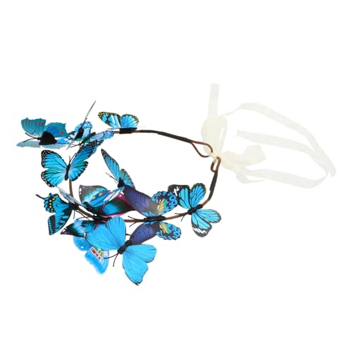 Beatifufu Damen Schmetterlingsgirlande Stirnbänder Zarter Kopfschmuck Haarband Für Hochzeit Fotoshootings Leichtes Material von Beatifufu