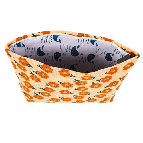 Beatifufu Gesteppte Kosmetiktasche Mit Blumenmuster Kleine Make-up-Tasche Für Damen Tragbarer Make-up-Organizer Mit Reißverschluss Für Reise Und Alltag von Beatifufu