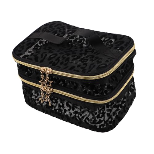 Beatifufu Doppellagige Kosmetiktasche mit Mesh und Nylon Kompakter Reise-Organizer für Damen Multifunktionaler Kulturbeutel mit Mehreren Fächern Stilvoller Make-up Pflegebeutel in von Beatifufu